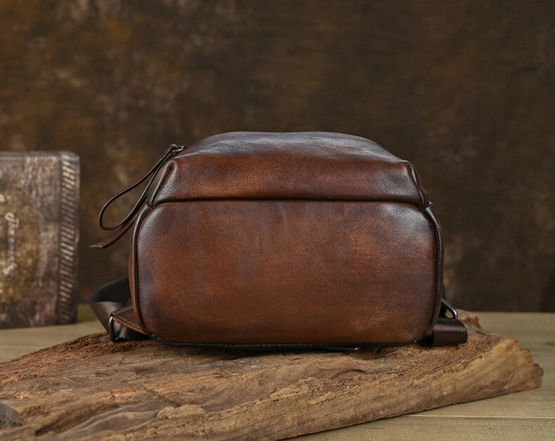 Vintage Lederrucksack Damen Rucksack elegant für Freizeit aus Leder