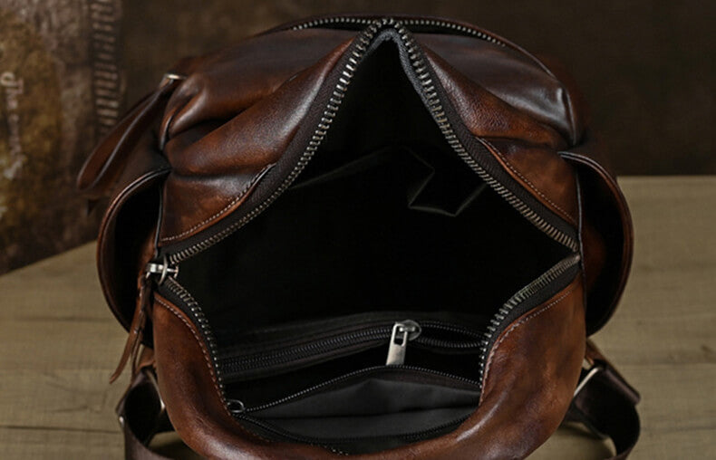 Vintage Lederrucksack Damen Rucksack elegant für Freizeit aus Leder