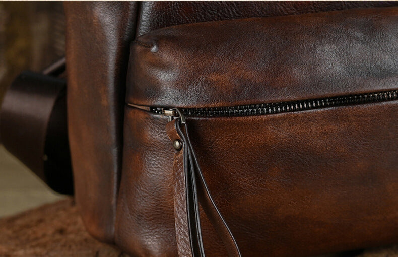 Vintage Lederrucksack Damen Rucksack elegant für Freizeit aus Leder