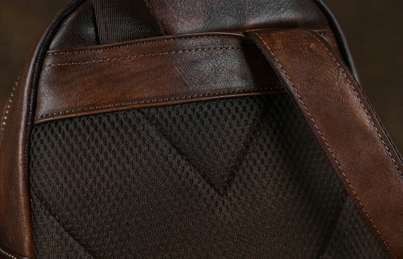 Vintage Lederrucksack Damen Rucksack elegant für Freizeit aus Leder