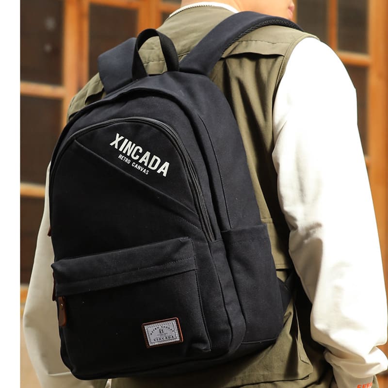 canvas rucksack herren schwarz