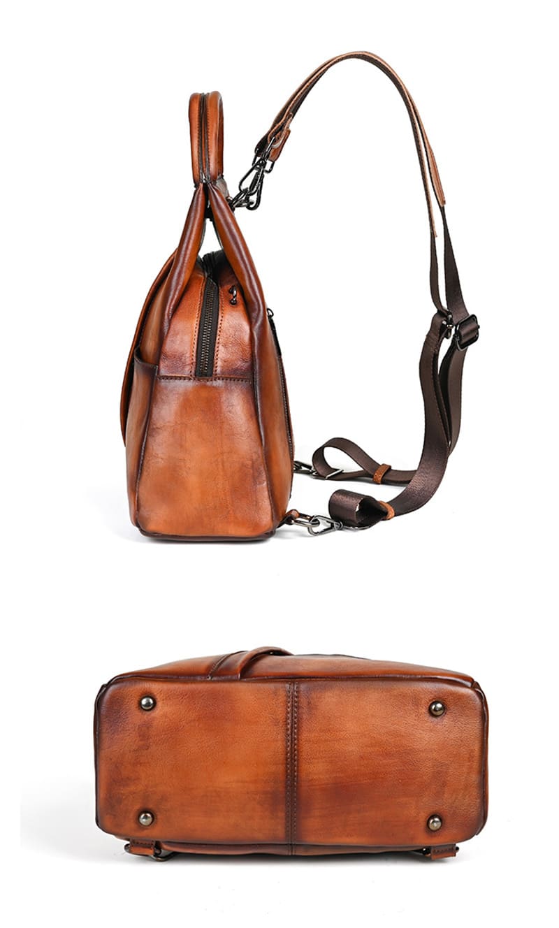 vintage rucksack damen leder