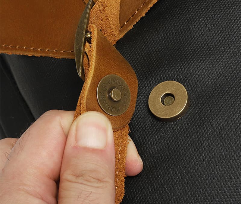 Vintage Rucksack gewachstes Canvas und Leder Herren mit Laptopfach für Reisen und Uni