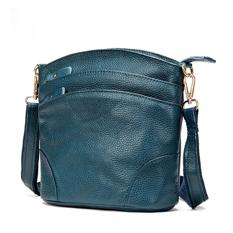 umhängetasche leder blau