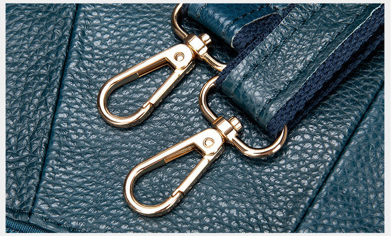 Vintage Umhängetasche Damen Leder mit viele Reißverschlussfächer Bucket Bag