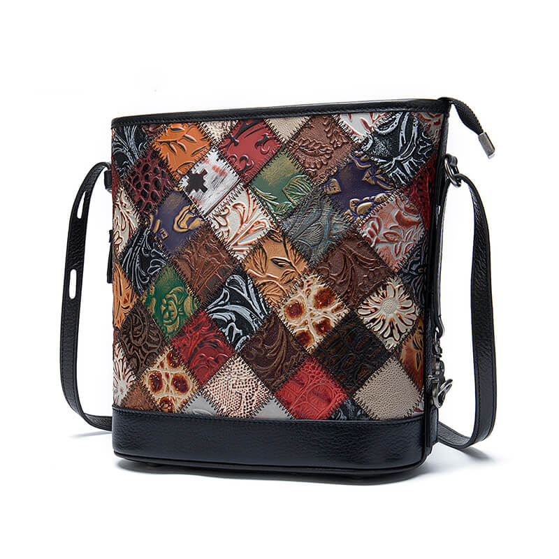 umhängetasche damen leder bunt