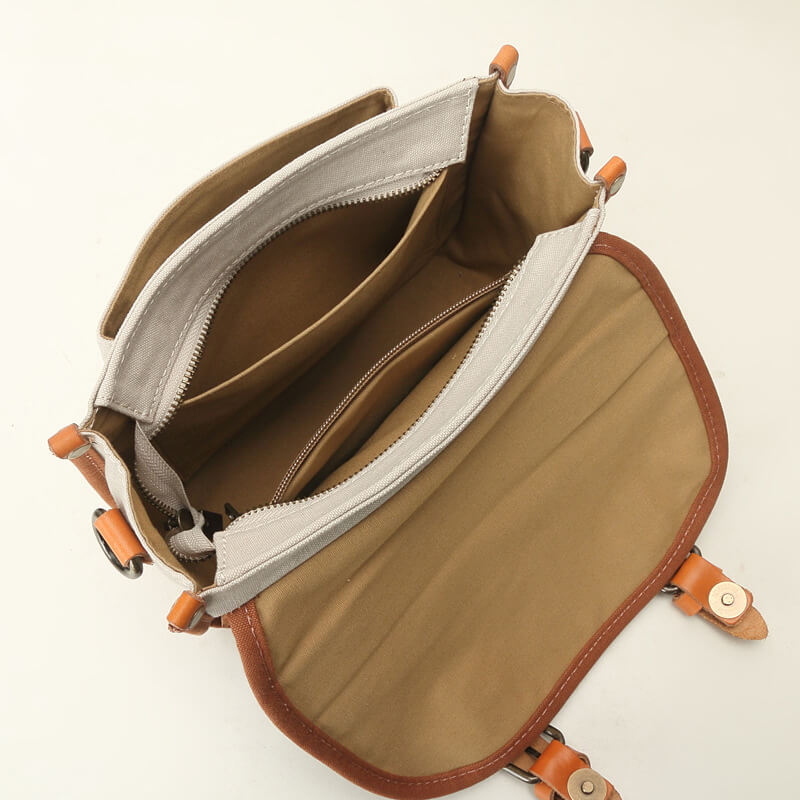 Vintage kleine Damen Umhängetasche Canvas mit Griff