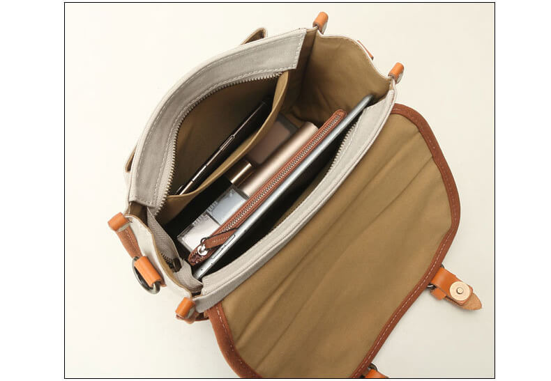 Vintage kleine Damen Umhängetasche Canvas mit Griff