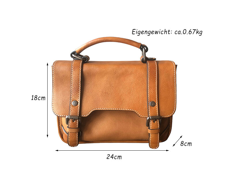 Vintage kleine Ledertasche Damen Umhängetasche mit Griff Handtasche