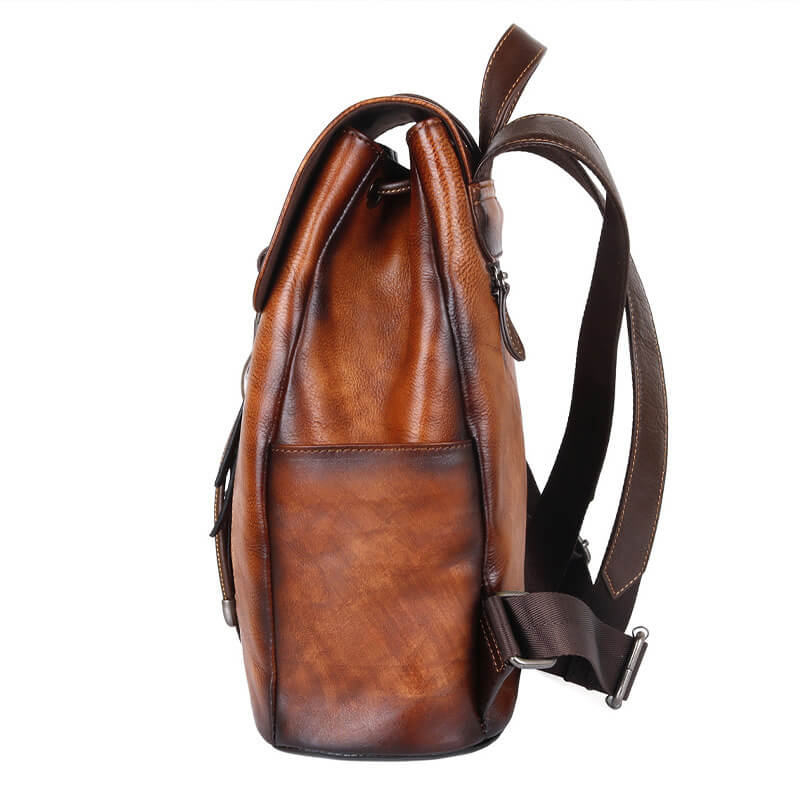 Damen Tasche Rucksack Leder Vintage Lederrucksack retro