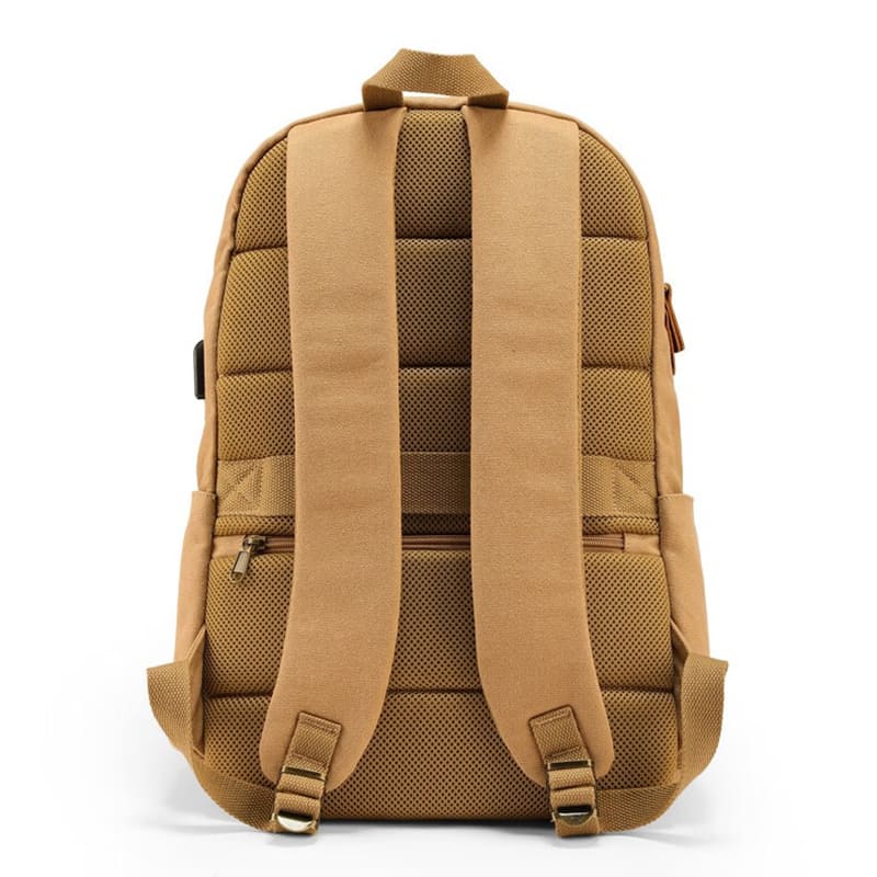 Retro Herren Rucksack Canvas Backpack mit Laptopfach für Reisen und Uni