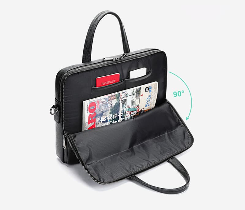 Businesstasche Herren Leder schwarz Handtasche Arbeit Laptop