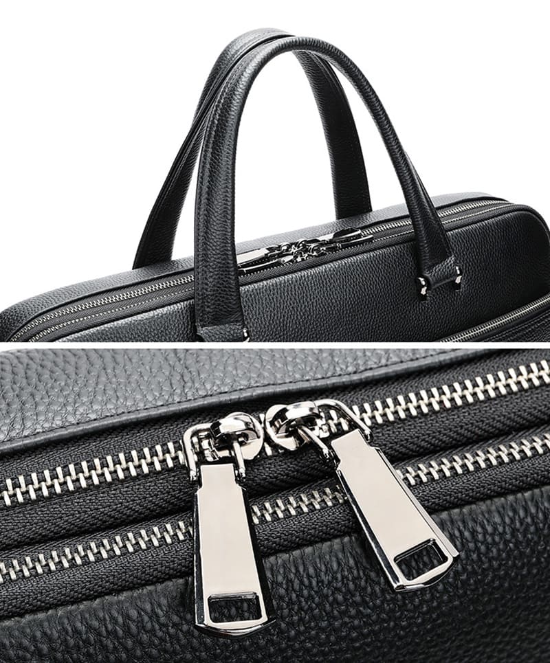 Businesstasche Herren Leder schwarz Handtasche Arbeit Laptop