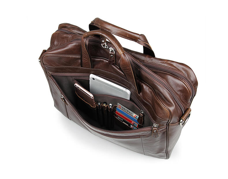 Laptop Businesstasche Herren Leder braun Handtasche Aktentasche Männer modern