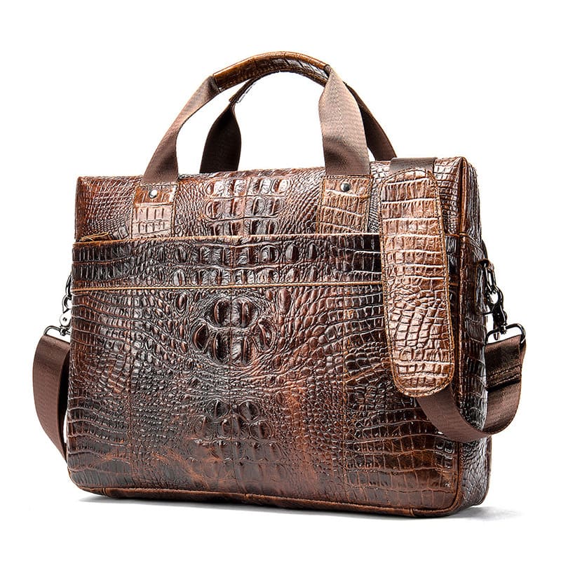 handtasche kroko-optik braun