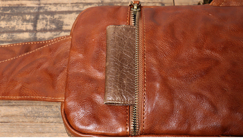 Vintage Brustbeutel Leder für Männer Brusttasche Herren Umhängen