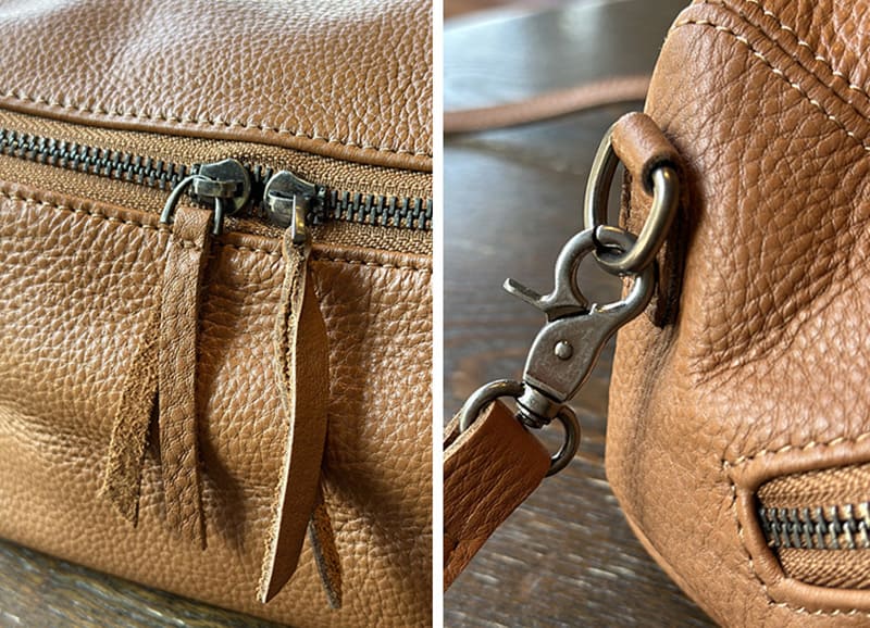 Kleine Vintage Schultertasche Umhängetasche Damen schlicht weiches Leder