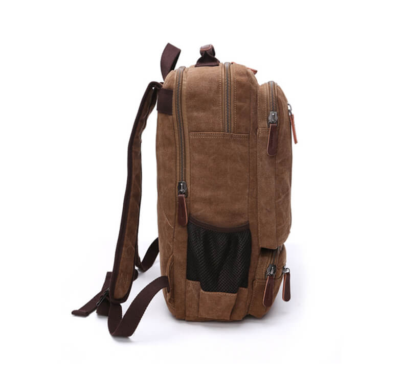 Vintage Rucksack Herren Teenager aus Canvas für Uni und Reisen mit Reißverschluss