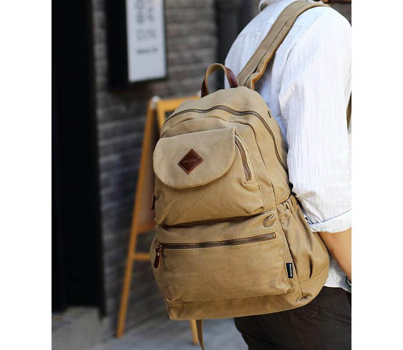 Vintage Rucksack herren Canvas für Laptop Outdoor und Uni