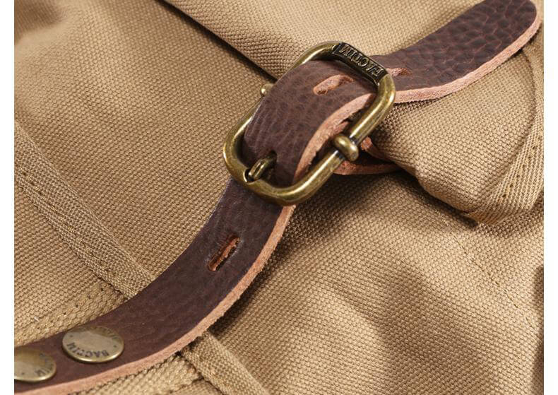 großer Uni Rucksack Herren Canvas für Reisen mit Kodelzug und Laptopfach