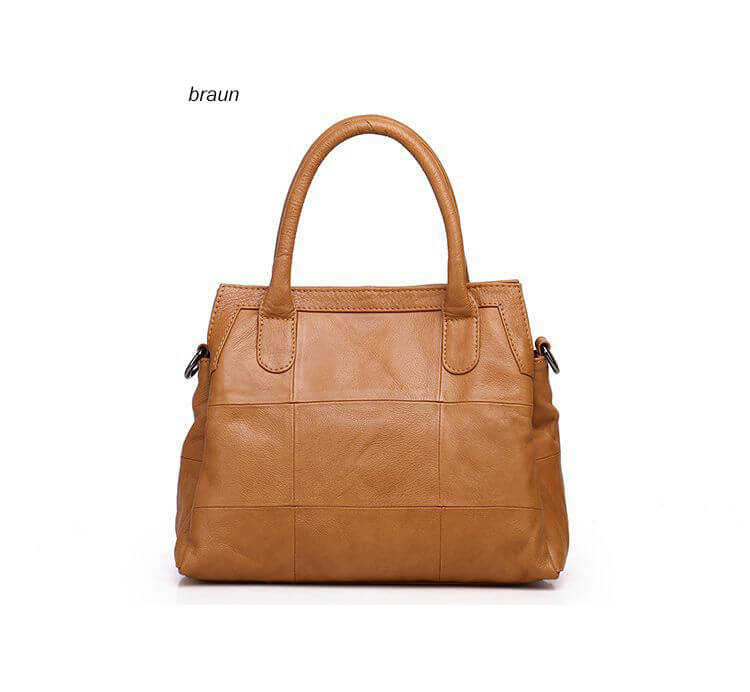 große Handtasche für Damen Umhängetasche Leder retro