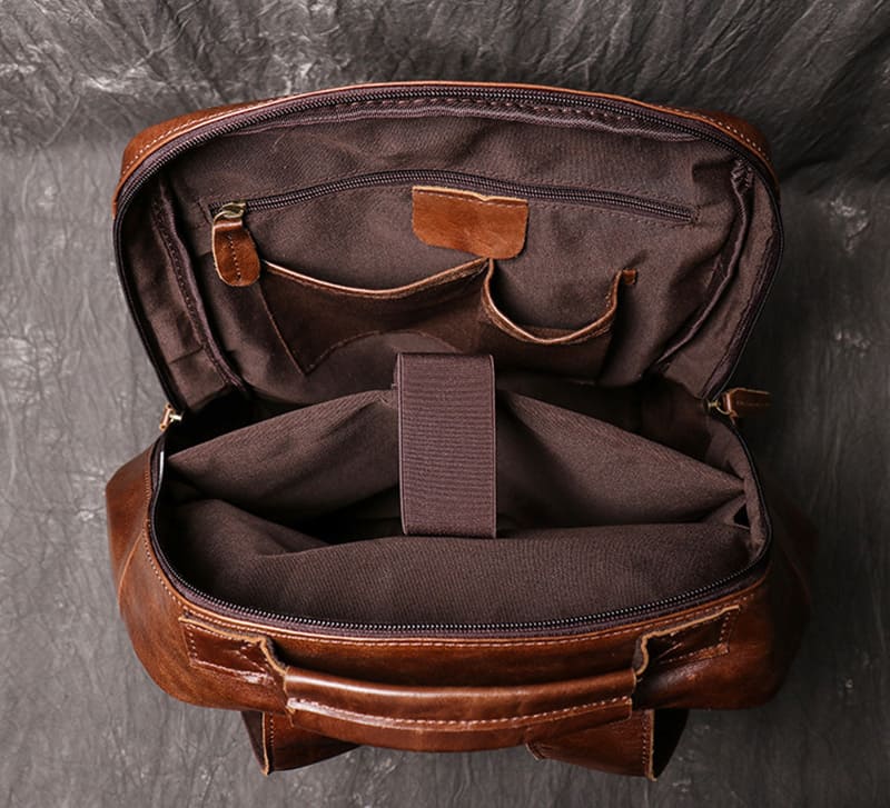 Herren Leder Business Rucksack Vintage mit Laptopfach