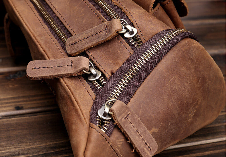 Bauchtasche Herren Leder Hüfttasche Männer Vintage Brusttasche