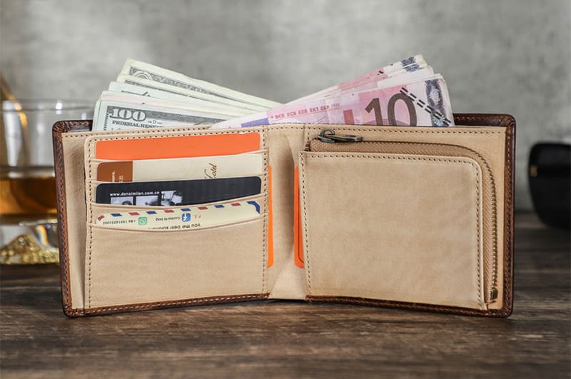 braune Geldbörse Herren Leder Portemonnaie Hosentasche RFID Schutz