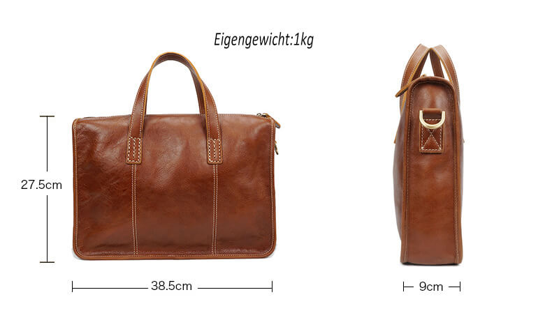 braune Businesstasche Herren Leder Aktentasche Vintage für Arbeit