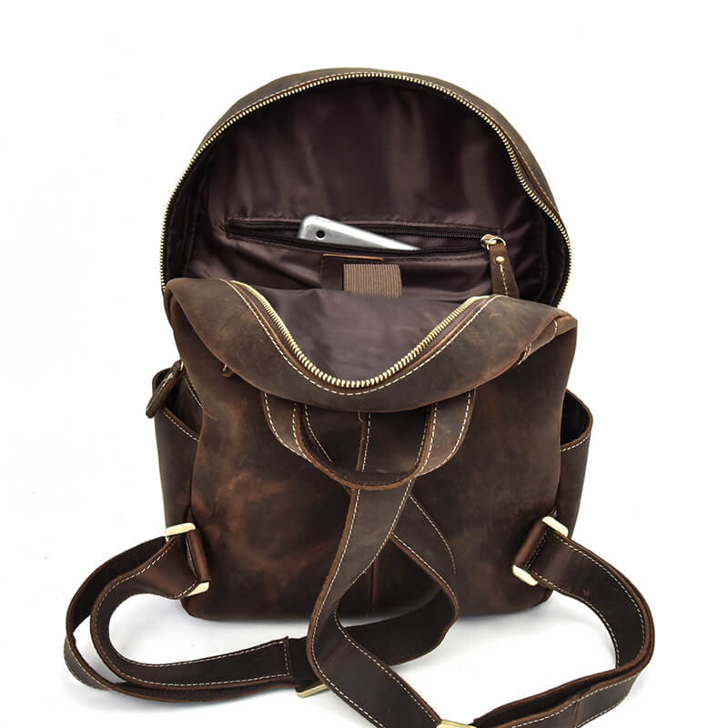 brauner Leder Rucksack Herren Vintage Lederrucksack mit Laptopfach