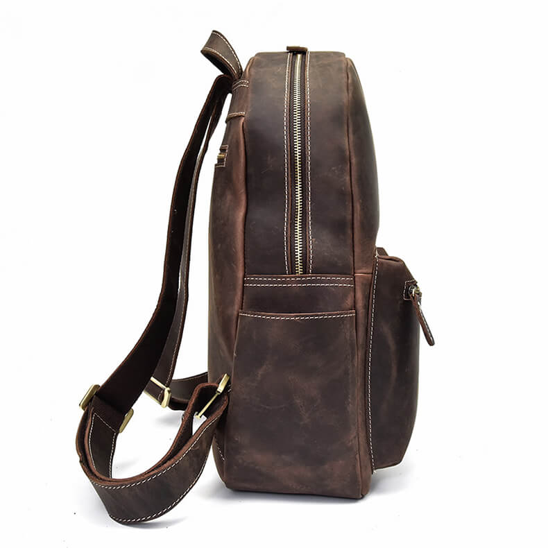 brauner Leder Rucksack Herren Vintage Lederrucksack mit Laptopfach