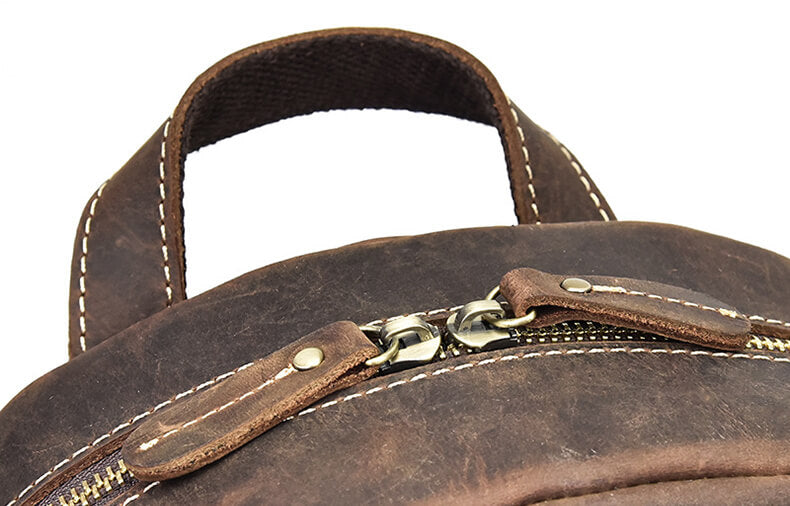 brauner Leder Rucksack Herren Vintage Lederrucksack mit Laptopfach