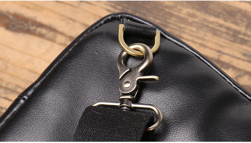 schwarze Leder Brusttasche Herren Umhängetasche Männer Brustbeutel