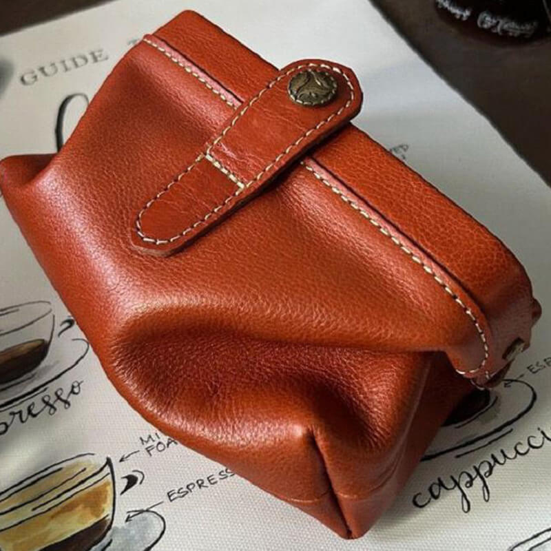 Damen Clutch Leder mit Metallrahmen Handtasche in 4 Farben