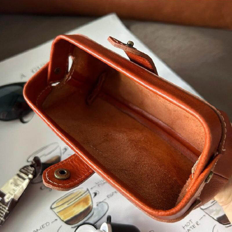 Damen Clutch Leder mit Metallrahmen Handtasche in 4 Farben