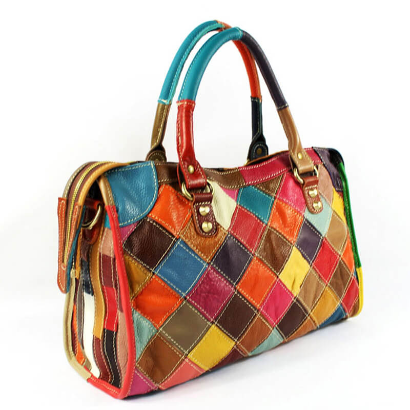 patchwork tasche leder