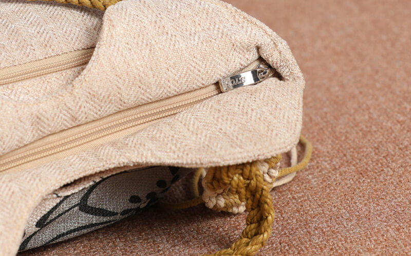 Damen Handtasche Canvas weiß mit Blumen für Freizeit