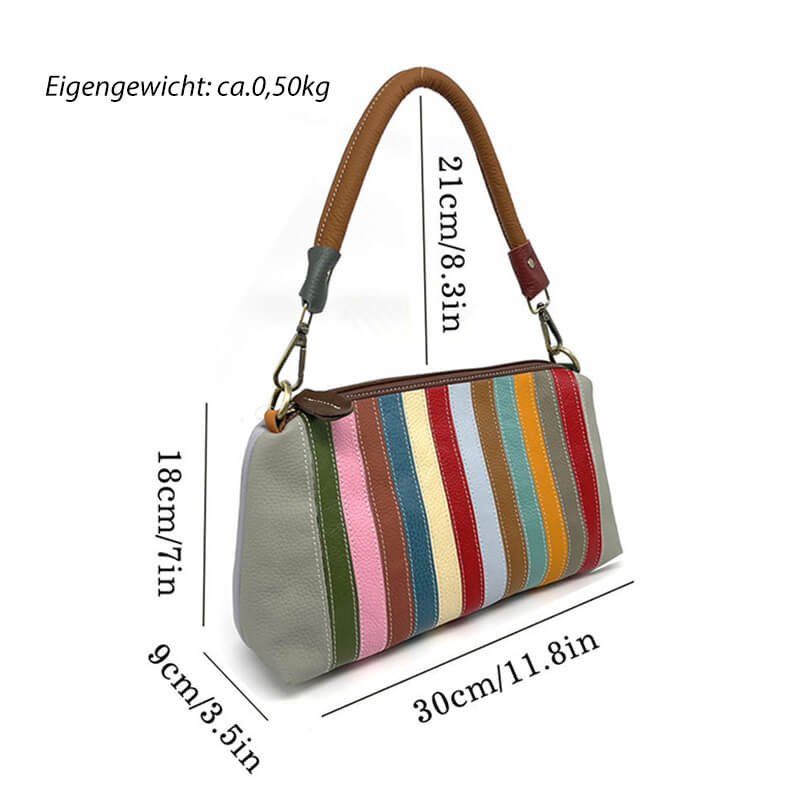 Damen Handtasche Leder bunt Schultertasche Umhängetasche Patchwork