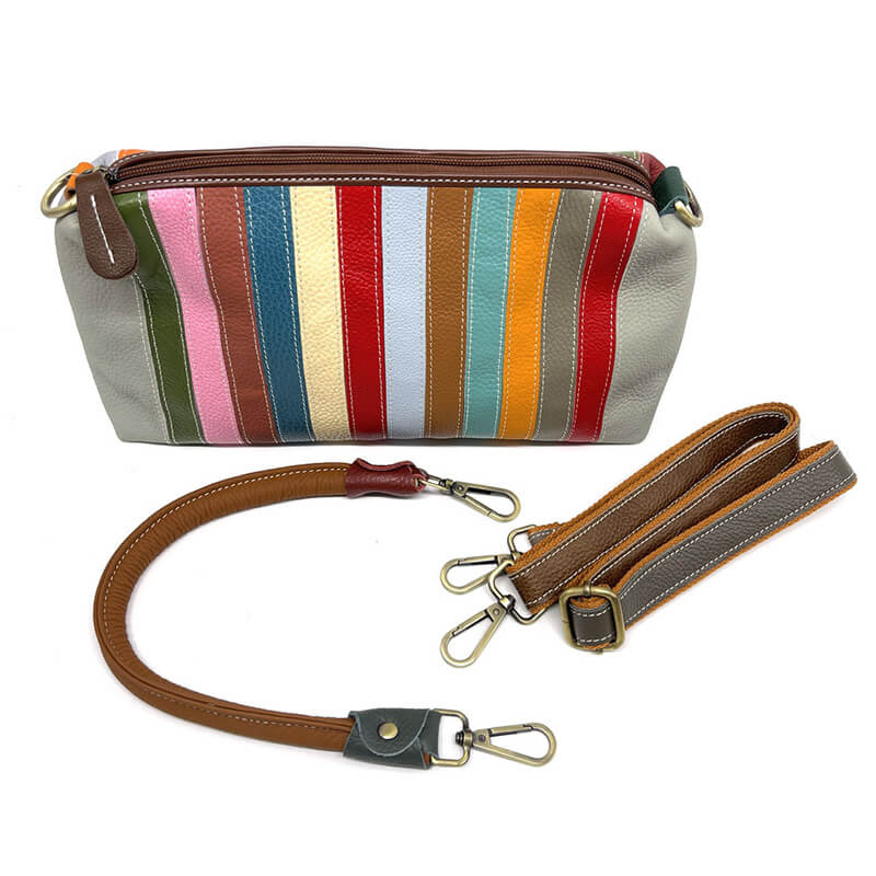 Damen Handtasche Leder bunt Schultertasche Umhängetasche Patchwork