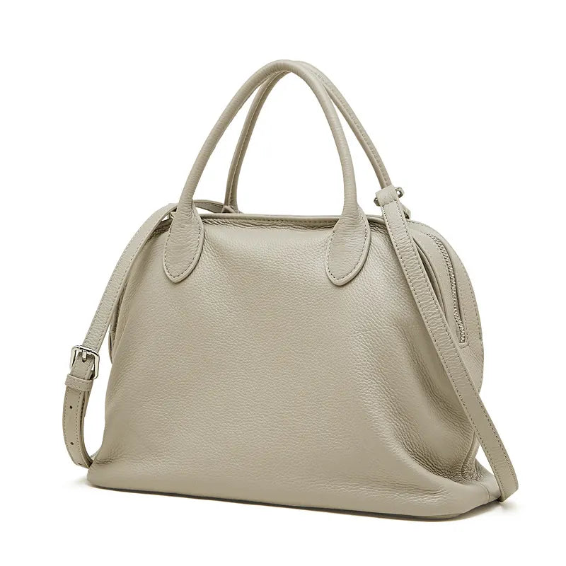 handtasche damen grau leder