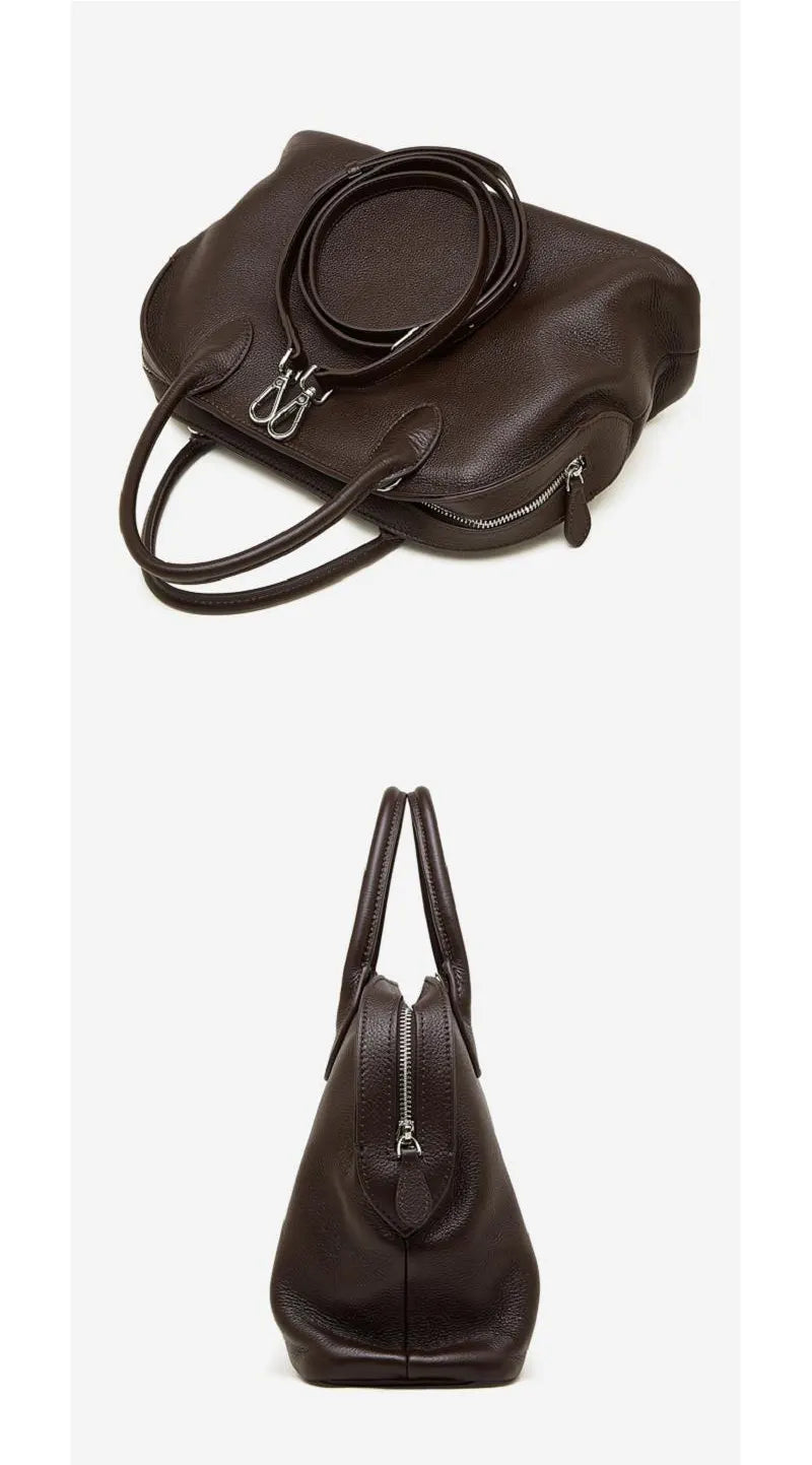 Damen Handtasche Leder schlicht Umhängetasche Vintage in 3 Farben