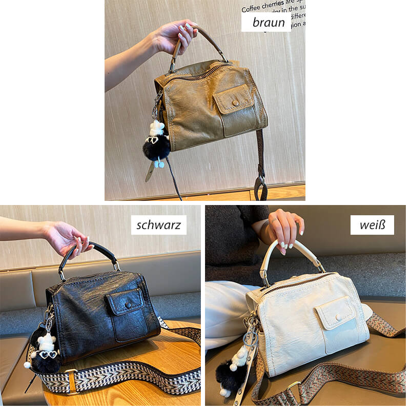 Damen Handtasche Rucksack 3 in 1 Tasche mit Rucksackfunktion Leder Umhängetasche mit 2 Gurten