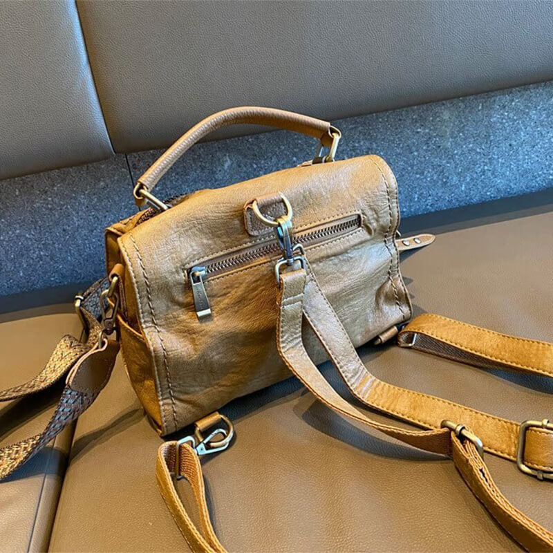 Damen Handtasche Rucksack 3 in 1 Tasche mit Rucksackfunktion Leder Umhängetasche mit 2 Gurten