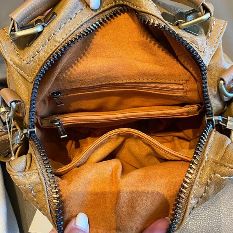 Damen Handtasche Rucksack 3 in 1 Tasche mit Rucksackfunktion Leder Umhängetasche mit 2 Gurten