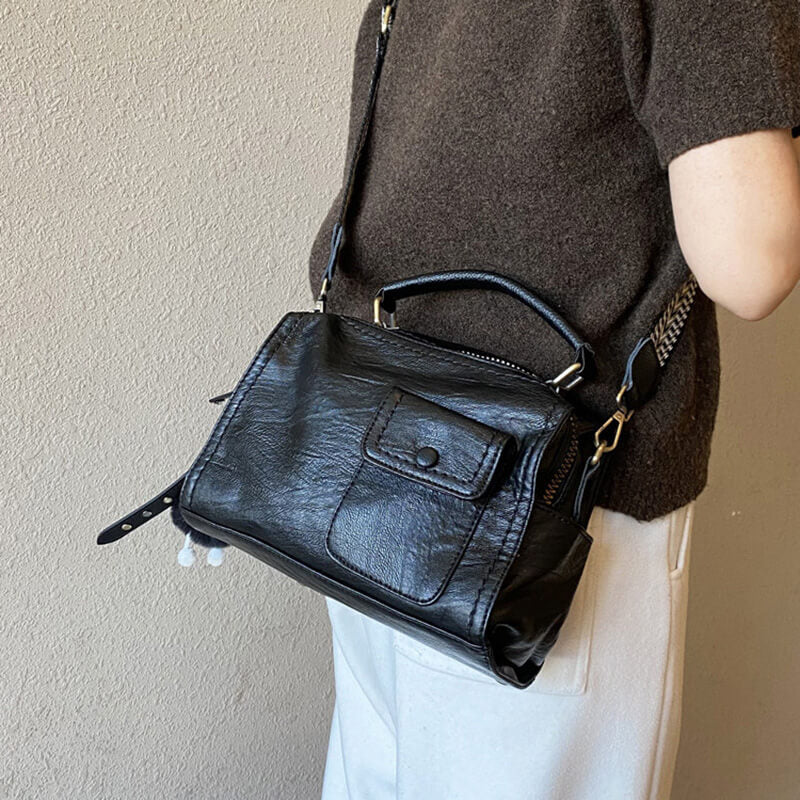handtasche damen schwarz leder