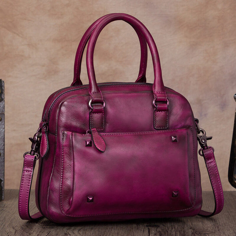 handtasche damen leder lila