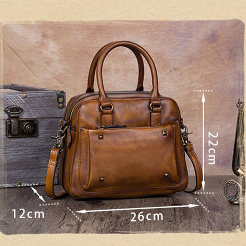 Damen Handtasche Vintage Leder Umhängetasche in 6 Farben