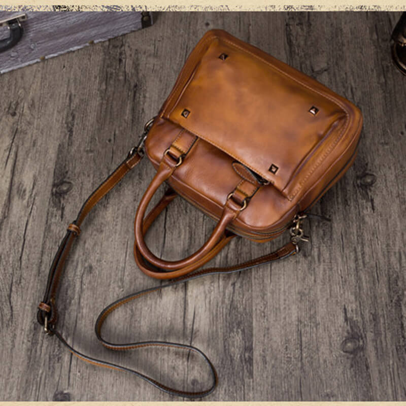 Damen Handtasche Vintage Leder Umhängetasche in 6 Farben