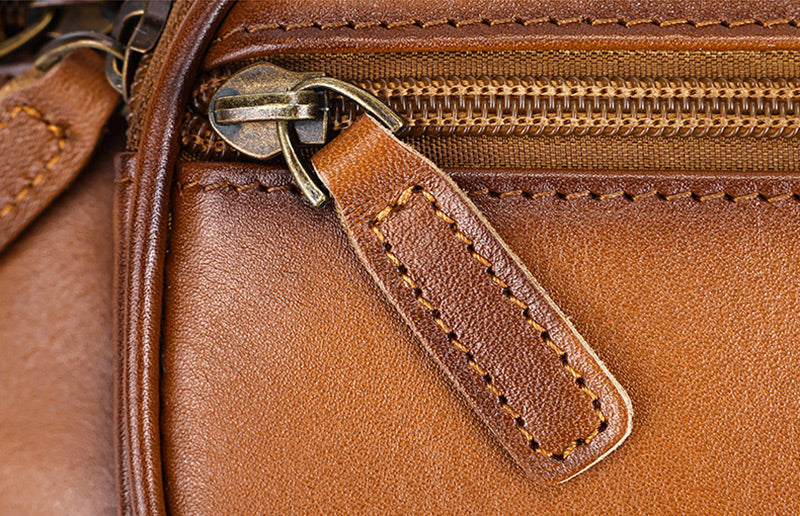 Damen Hüfttasche Leder Vintage Bauchtasche Brusttasche braun