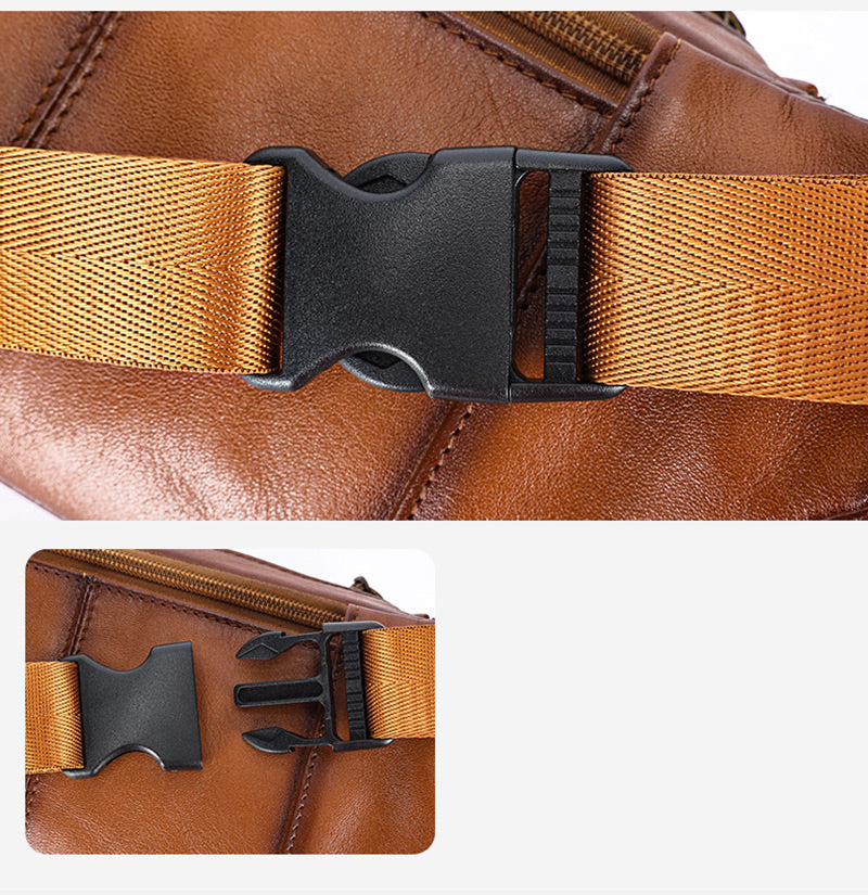 Damen Hüfttasche Leder Vintage Bauchtasche Brusttasche braun